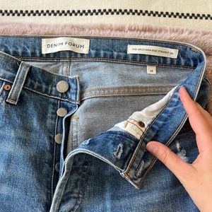 Denim Forum The Arlo High Rise Straight Jean 28L Size 28